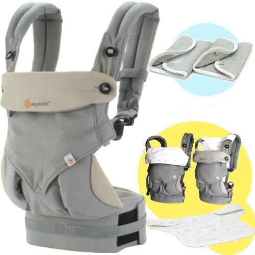 エルゴベビー （360スリー・シックスティ　グレー）【日本正規品2年間保証】(よだれパッド＋前抱き・対面抱き両用リバーシブルスタイ付）CREGR12102