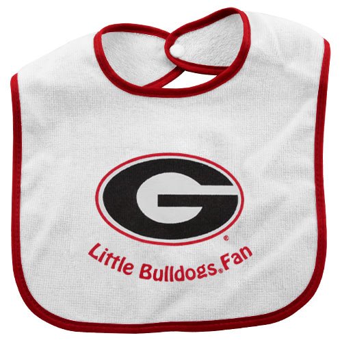 Georgia Bulldogs Infant White Little Fan Bib