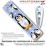 Nintendo Wii Remote Controller Skins - Penguins On Blue WraptorSkinz TM Kit by TuneTattooz TM