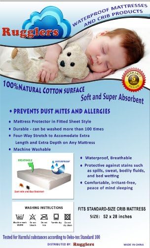 Waterproof Crib Mattress Pad - Soft Fitted Quilted Cover Pads for Baby - Best Protectors Liner Sheet Toppers Helps Infants From Bed Bugs, Allergies - Long Lasting Size Fits All Cribs Breathable and Absorbent - Extremely Healthy Choice for You Toddler