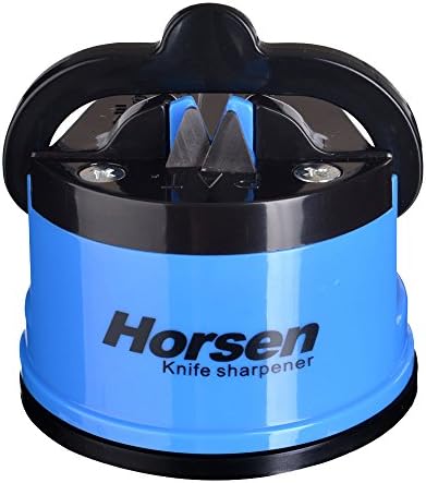 Horsen Knife Sharpener Easy Quick and Safe for Use,Blue,High Quality with Kitchen Knife Sharpeners-100% Money Back Guarantee.