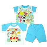 アンパン 天竺 半・半 ２トップスパジャマ サックス◇80cm