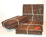 Java Rattan set of 4 Square Coasters