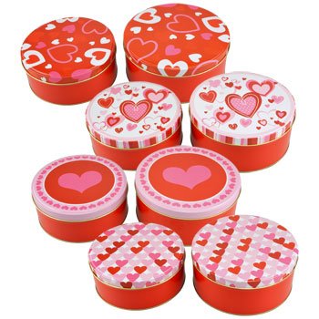 Valentine's Day Gifts & Decorations (Round Tins with Lids)