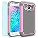 Samsung Galaxy J1 / J100 Case, INNOVAA Smart Grid Defender Armor Case W/ Free Screen Protector & Touch Screen Stylus Pen - Grey/Light Pink