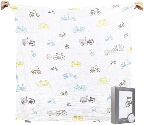 The Little Linen Company Australia Single Pack Muslin - Bicycles