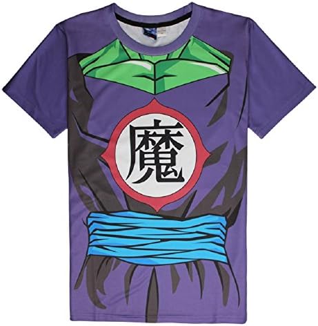 Longyang Men's 3D Chinese Word Kung Fu Short Sleeve T-shirt Purple L