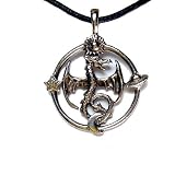 Celestial Dragon Pewter Pendant On Corded Necklace, The Celestial Collection