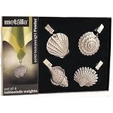 Seashell Pewter Tablecloth Weights - Set of 4