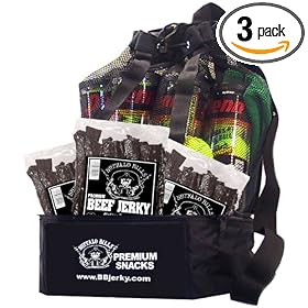Buffalo Bills Triple Pounder Backpack Gift Cooler (filled with three 1-lb bags of our classic Premium Hickory beef jerky)
