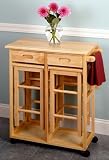 Winsome 89330 Space Saver Drop Leaf Table with Two Stools-Natural