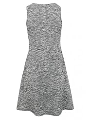Jersey/Polyester/Viscose Spring Summer Fit-and-Flare  Dress