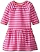 Marmellata Girls' Pink Striped Knit Pocket Dress