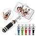 NEW Foldable Super Mini Wired Selfie Stick Handheld Extendable Monopod -Built in Bluetooth Shutter Non-slip Handle Compatible with iphone 4s, 5s, 6, 6 Plus, Samsung Galaxy S3, S4, S5, S6, Note 2, 3, 4, 5, Nexus 5, 6, HTC One