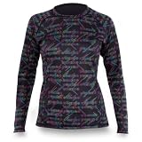 DAKINE Girl's Mid-Weight Deco Baselayer Crew, Black, Medium