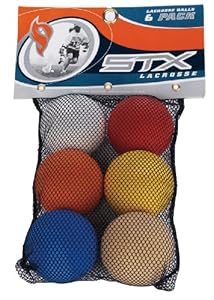 STX Six Pack of Assorted Color Lacrosse Balls