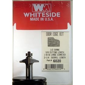 6020 CARBIDE-TIP 2 FLUTE DOOR EDGE BIT WITH FRONT FACE EDGE BALL BEARING GUIDE 1-9 16 DIA by Whiteside