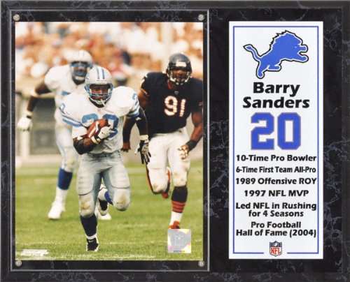 Barry Sanders Detroit Lions Sublimated 12x15 Plaque