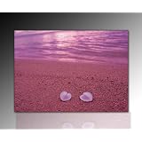 Wandbild xxl (Rosa Sea and Beach 50x70 cm) Deko Bild auf Leinwand. Ausf�hrung sch�ner Kunstdruck auf echter Leinwand und Keilrahmen. Bild Motiv (Meer Strand Muscheln rosa Wasser) Made in Germanyvon "Nix-Art Wandbilder"
