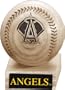 Los Angeles Angels of Anaheim Maple Baseball with Stand