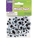 Creativity Street 344602 Wiggle Eyes Assortment, Assorted Sizes, Black, 100/Pack (CKC344602)