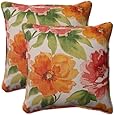 Pillow Perfect Indoor/Outdoor Primro Corded Throw Pillow, 18.5-Inch, Orange, Set of 2