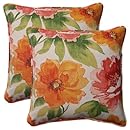 Pillow Perfect Indoor/Outdoor Primro Corded Throw Pillow, 18.5-Inch, Orange, Set of 2