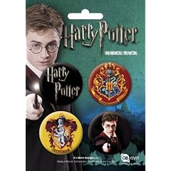 Harry Potter Button Set Wappen, 4er-Set
