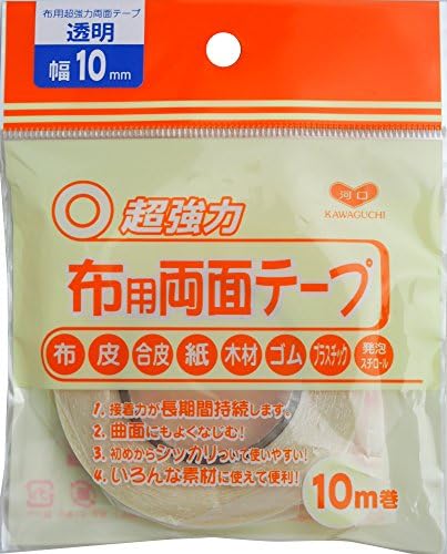 Double-sided tape transparent 10m winding width 10mm for estuary super strong cloth