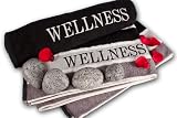 Saunatuch Wellnesstuch Badetuch Streifen Schwarz Frottee 80x200 cm (1-9-1)