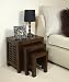 Bohemian Weave Darkwood Contemporary Nest of Tables / Lamp Table. Indian Darkwood