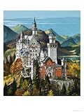 Castle Neuschwanstein Art Giclee Poster Print by Dan Escott, 18x24
