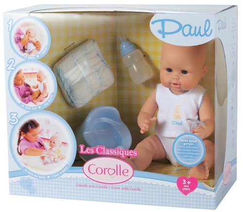 Childrens Toyshop  Toys : Corolle Special Feature Baby Doll Paul Drink-and-Wet Bath Baby - 14" Doll