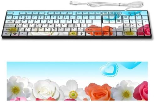 Desktop Background Flowers Keyboard Customized Made to Order Support Ready 16 7/8 inch (430mm) x 4 7/8 inch (125mm) x 15/16 inch (25mm) High Quality Liil Key board Boards desktop laptop Key_board comfortable computer accessories cute gaming gear