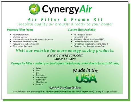 Air Conditioning Filter - Furnace Air Filter - Indoor Home Air Filter Frame Kit W/four Inserts - Green Hospital Hepa Filter Quality - 20-inch By 25-inch By 1-inch