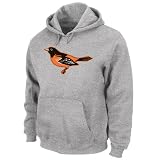 MLB Men's Baltimore Orioles Suede Tek Long Sleeve Hooded Fleece Pullover (Steel Heather, Medium)