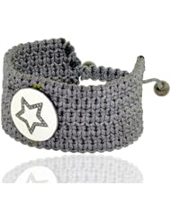 Sterling Silver Diamond Pave Macrame Bracelet Handmade Jewelry