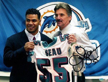 Junior Seau Miami Dolphins Autographed Photograph