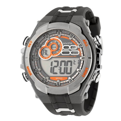 Herren Chronograph 341002ORGY Gun Metal Grau und Orange Digitale Sport Watch