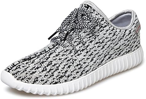 MWSC Men's Women's Casual Fashion Unisex Couple Breathable Sneaker Shoes for Running Walking, White, 9.5 US/ EU 44