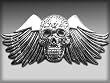 Silver Star "Large Wing" Chrome Metal Belt Buckle