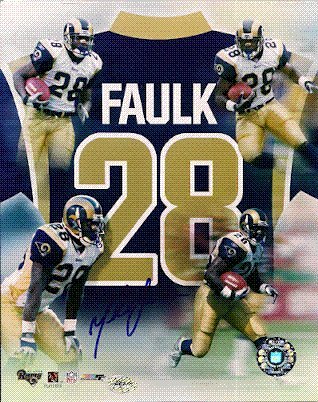 Autographed/Hand Signed Marshall Faulk 8x10 Photo St. Louis Rams