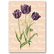 Happy Easter with purple tulips - 5" x 7" Vellum Overlay Easter Greeting Card