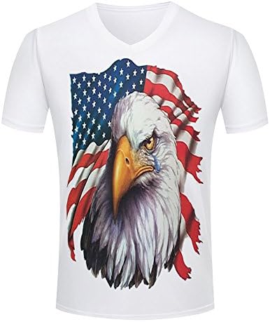 The Mountainbank fashion Tees fashion Juniors V-neck T-Shirt Eagle cool Flag Tees