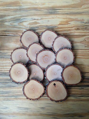 25 5-6" Rustic Wood Tree Slices Log Disc Branch Button Coaster Wedding Round Home Cabin Decor