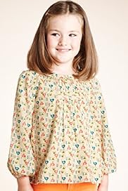 Pure Cotton Peter Pan Collar Bird Print Blouse
