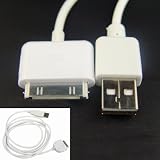 iPhone4/4S/3GS/3G/��Pod �Ή��[�d�E�ʐM�P�[�u�� 1m �z���C�g ipad�ʐM�i������p�j�P�[�u�� 1m �z���C�g