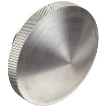 Morton 6061 Aluminum Round Domed Knob, Knurled Rim, Threaded Hole, 5/8"-11 Thread Size x 1" Thread Length, 3" Diameter (Pack of 1)