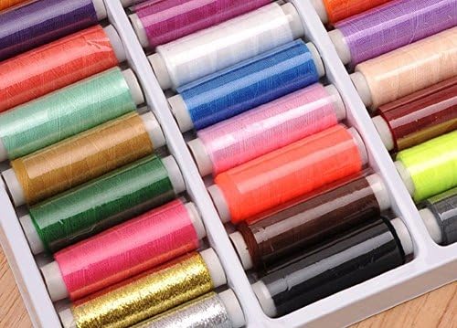 WooCrafts 50 Spools Assorted Color Polyester Sewing Thread Kit Set for Quilting Stitching/Hand Sewing + Dritz Deluxe Seam Ripper★CYBER MONDAY SALE★