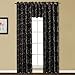 United Curtain Sinclair Embroidered Grommet Valance, 54 by 18-Inch, Black